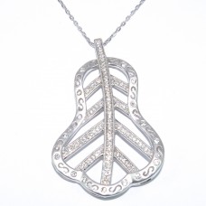 925 銀吊墜鑲鋯石配925銀鍊