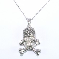 925 銀吊墜鑲鋯石配925銀鍊